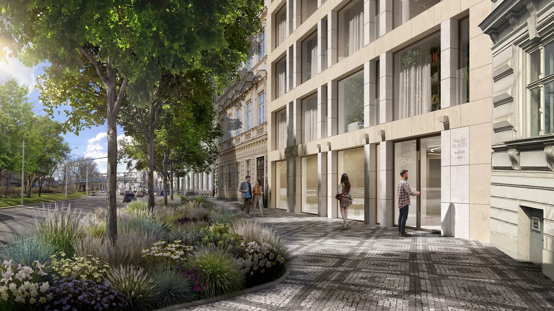 Palác Glacis — fasáda nad Kolištěm